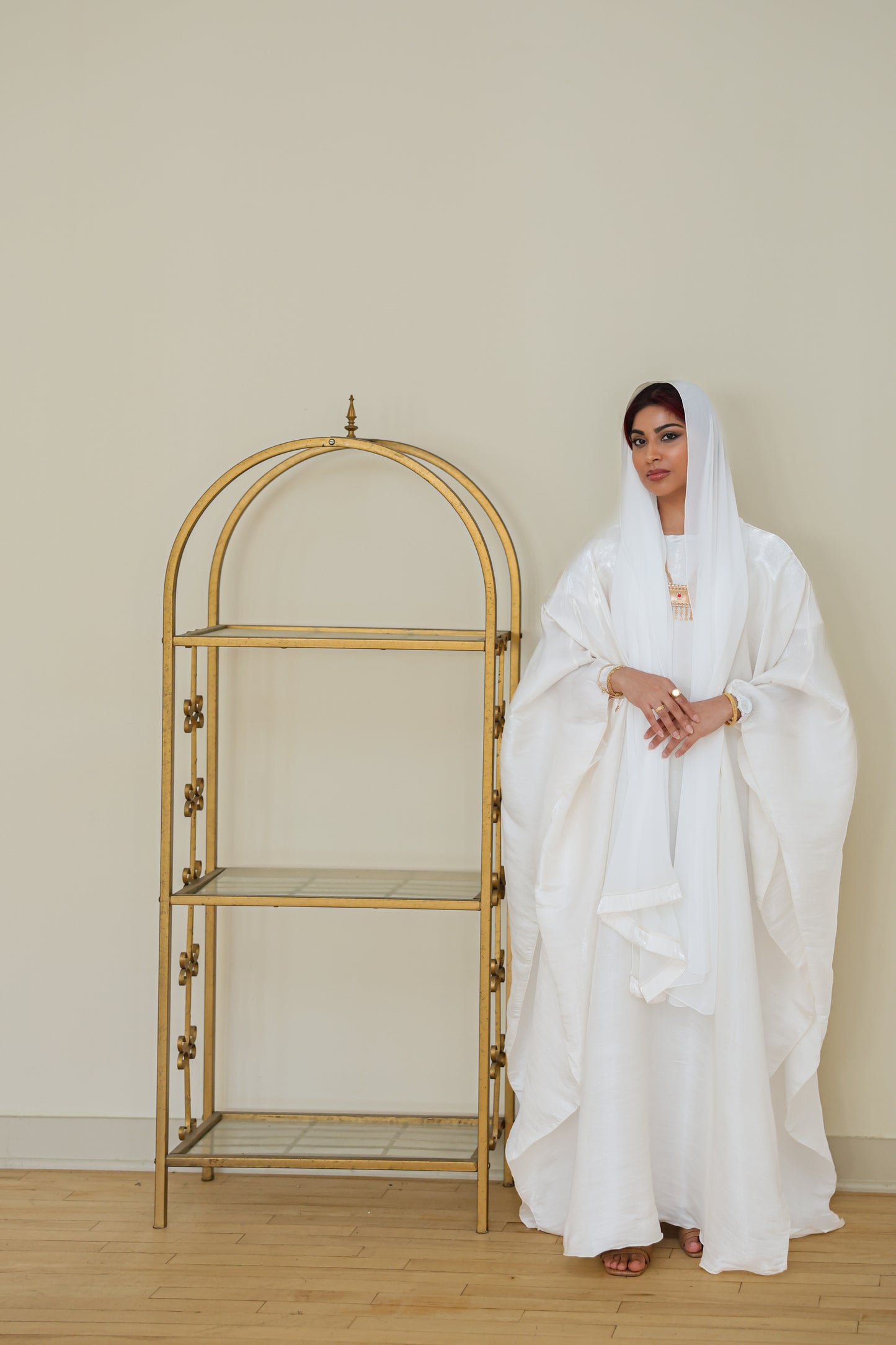 Celestial Wings Abaya - Crystal White