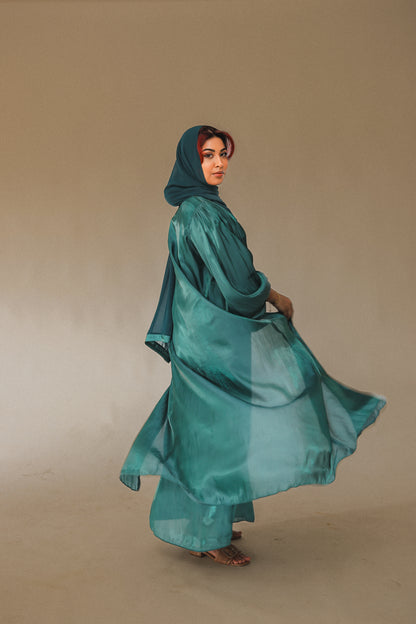 Puffed Allure Abaya - Emerald Green