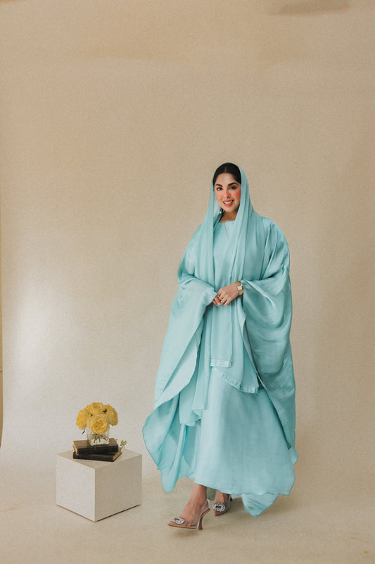 Celestial Wings Abaya - Mystic Aqua